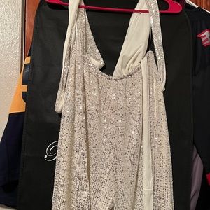 Bella and Bloom Dreams Come True Champagne Sequin Jumpsuit